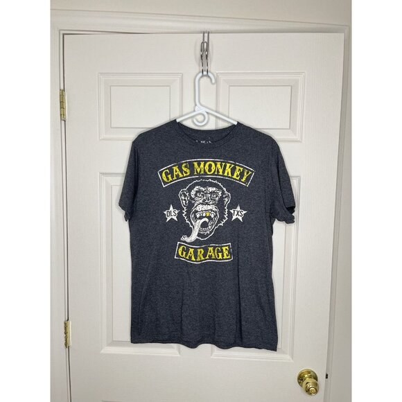 Gas Monkey Garage Size L Gray Shirt Cars Motorcycles Auto Texas - Picture 1 of 3
